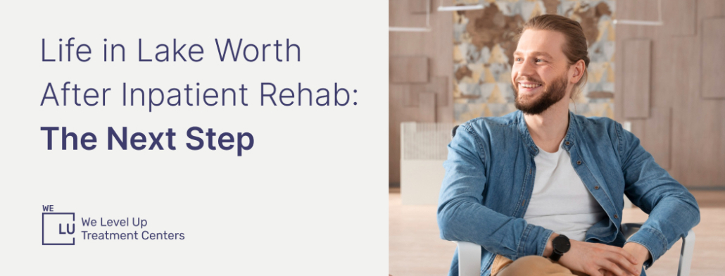 A man smiling because he will restart his life in Lake Worth after inpatient rehab