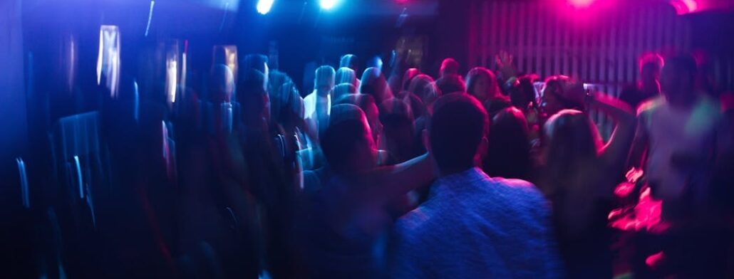 People partying in a crowded place